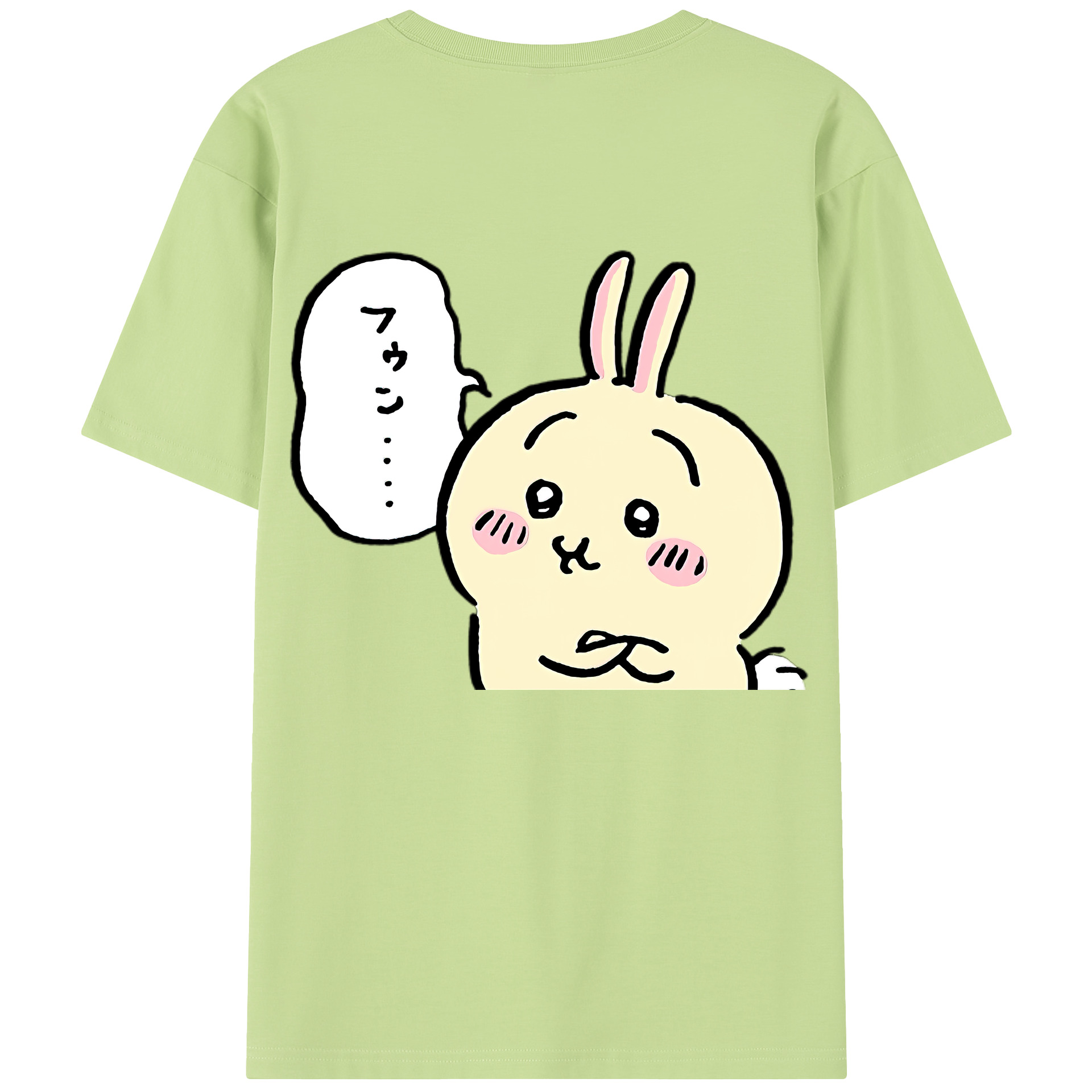 （画像用） ちいかわ うさぎ Chii-kawa usagi 綿100％半袖Tシャツ（背面プリント）